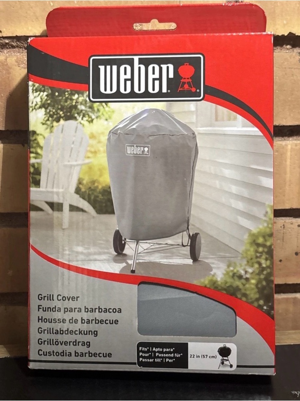 WEBER #7176 Outdoor Grill Protective Cover "Kettle Style" 22 inch, gray